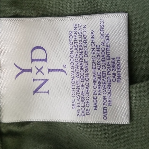 NYDJ Jeans Ankle Olive Green Mid Rise - Picture 9 of 9